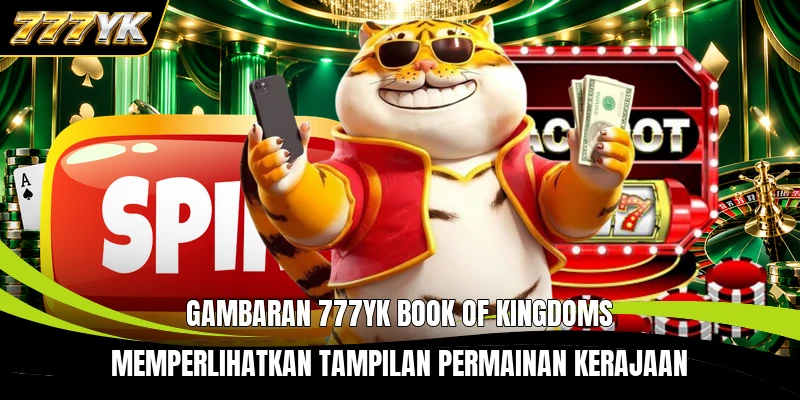 Gambaran 777YK Book of Kingdoms memperlihatkan tampilan permainan kerajaan
