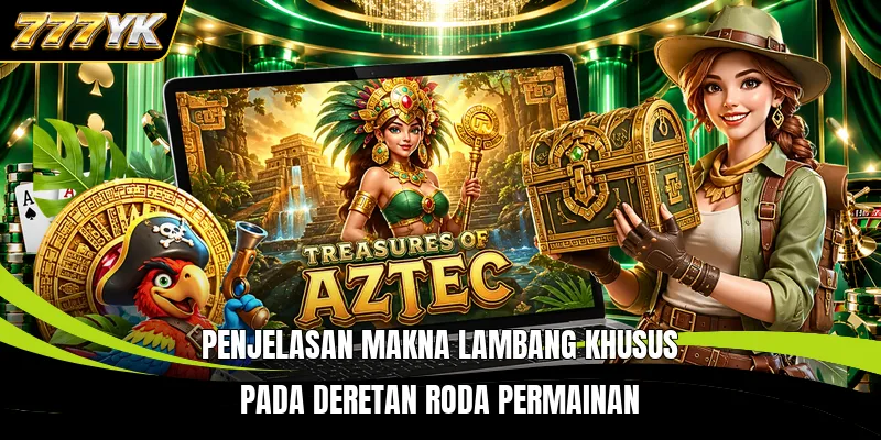 Penjelasan makna lambang khusus pada deretan roda permainan